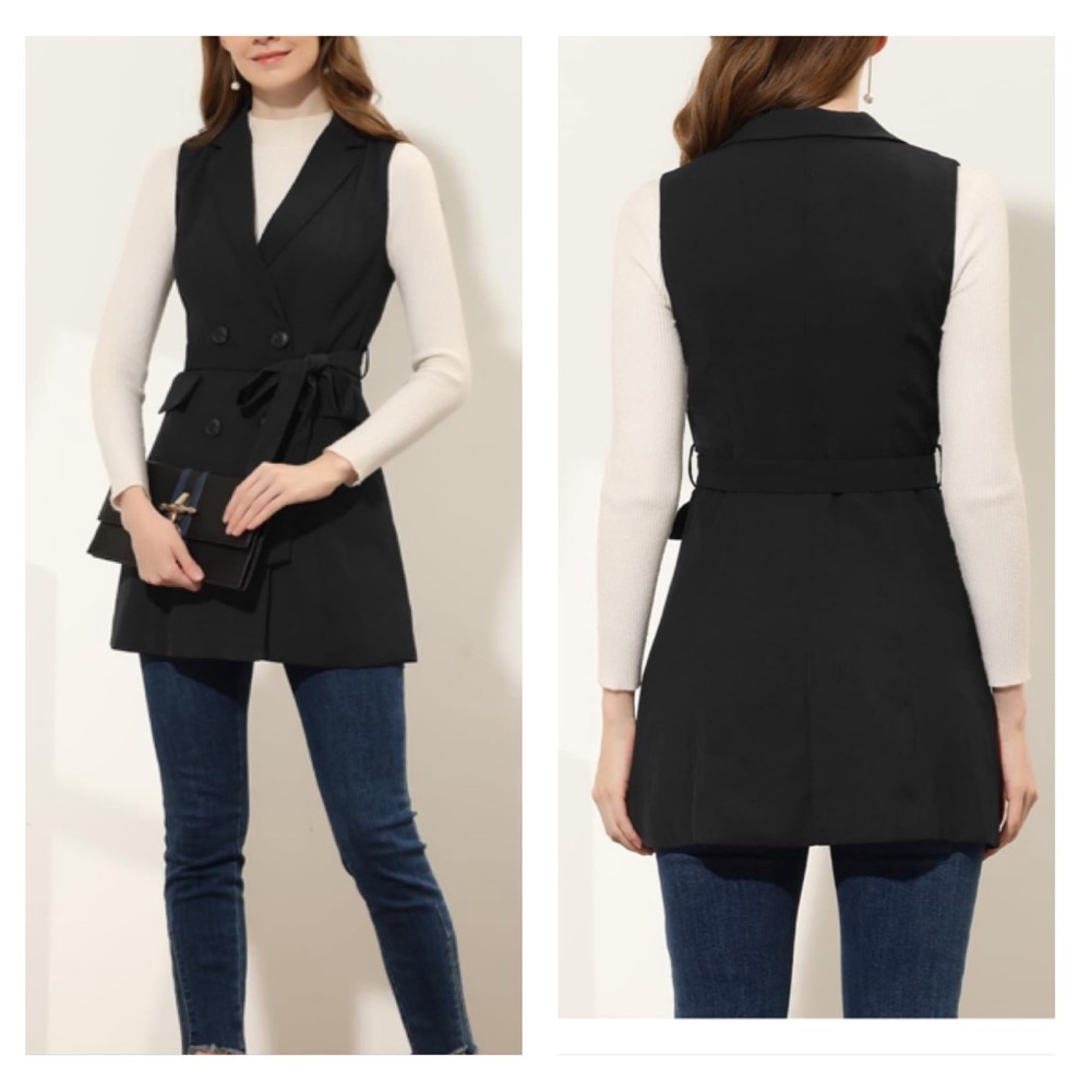 Allegra K Black Tailored Vest